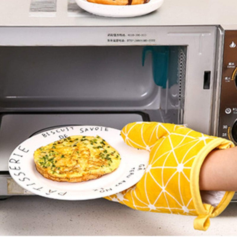 Win Change Oven Mitts and Potholders BBQ Gloves-Oven Mitts and Pot Holders with Recycled Infill Silicone Non-Slip Cooking Gloves for Cooking Baking Grilling (4-Piece Set,Yellow) - Image 3